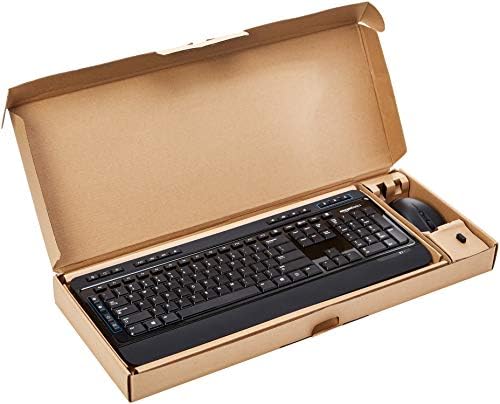 Amazon Basics Full-Sized Wireless Computer Keyboard and Mouse Combo, QWERTY Layout, 2.4 GHz USB Receiver, Black, Pack of 1 - 5