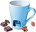 Ceramiczny kubek do fondue, garnek do topienia sera czekoladowego, zestaw kubków do czekoladowego fondue z 1 widelcem odpowiedni do domu restauracji i kawiarni,Blue