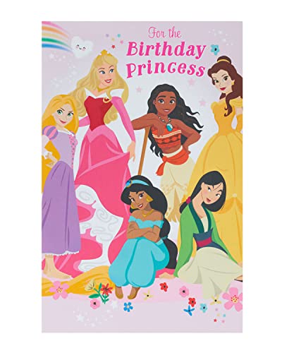 Carte d'anniversaire Disney Princesse souvenir unique pour accompagner un cadeau