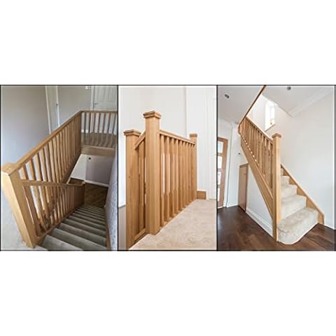 Oak Square Stair & Landing Balustrade Stair Kits! Quality UK Manufactured (Oak 41mm Square Kit!) Cover