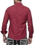 Baxboy Koszula męska Slim-Fit Łatwa do prasowania Na garnitur, biznes, wesele, czas wolny - Koszula z długim rękawem dla mężczyzn, R-44, bordo, 3XL
