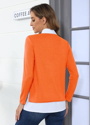 Image of Vldnery Womens Fall Winter Sweater 2025 Trendy Clothes Oversized V Neck Long Sleeve Shirts 2 in 1 Outfit Casual Pullover Tops