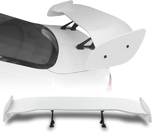 Q1-TECH, Alerón de cubierta de maletero ajustable pintado de color blanco brillante con ajuste universal, resistente a la intemperie, con kit de