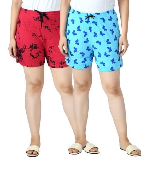 nanmaya Women's Printed Cotton Shorts, Pack of 2, Multicolor (Prints and Colors May Vary)-picture-54