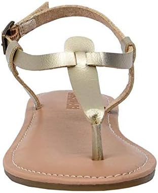 CUSHIONAIRE Women's Clea Flat Sandal with +Comfort 6 Gold