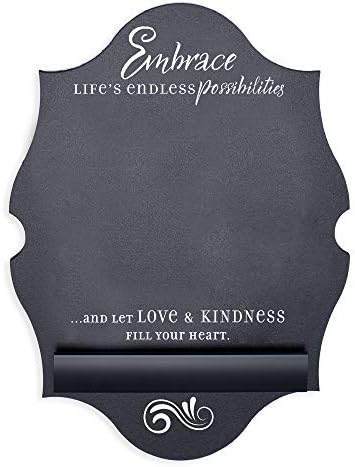 Elanze Designs Embrace Life's Endless Possibilities 11 x 14 Black Chalkboard Finished Wood Wall Plaque