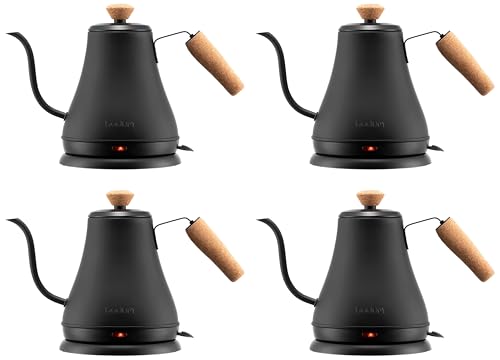 Image of Bodum 27oz Bistro Gooseneck Electric Water Kettle,Pour Over Coffee & Tea,Stainless Steel,Matte Black,(Pack of 4)