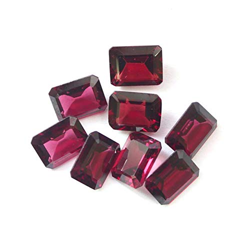Lot Of 50 Pieces Natural Rhodolite Garnet 10X8Mm Octagon Shape Faceted Cut Loose Gemstone For Jewelry Making | Aaa Quality 10X8Mm Octagon Shape Calibrated Size Semi-Precious Gemstone #TOP1