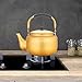 hervidor de agua de aluminio amarillo con tapa Imagen de hervidor de agua de aluminio amarillo con tapa