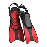 harayaa Aniples de Buceo Fino con La Cómoda Silicona de Aletas Profesionales Flexibles Sin Accesorios de Buceo para El Turno para El, 38 a 42 Rojo