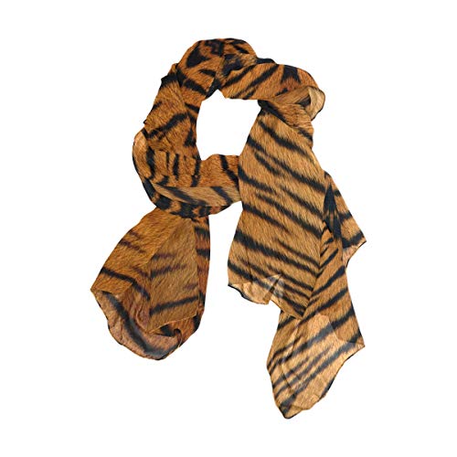AUUXVA Tiger Print Women Silk Scarf Tiger Pattern Lightweight Long Soft Chiffon Shawl Wrap Neck Scarves Muffler for Ladies Girls Men2