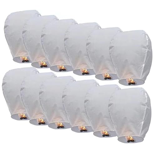Hylruu Paquete de 12 faroles chinos ecológicos para Navidad, Año Nuevo, Año Nuevo chino, bodas y fiestas, 100% biodegradables