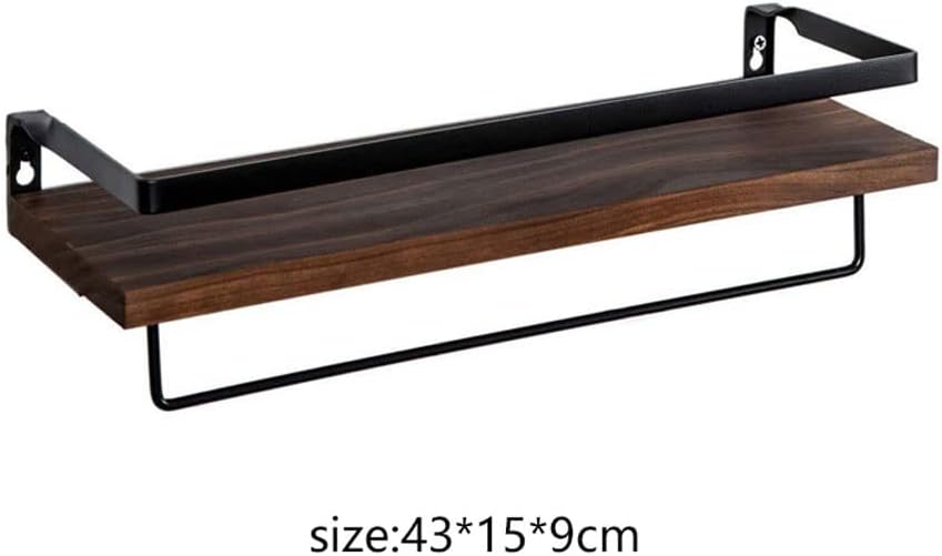 JSEIAJB Suspended Pine Carbonized Rack Wrought Wall-Mounted Storage Rack Wood Storage Wall-Mounted Storage Rack(Multi-Colored)