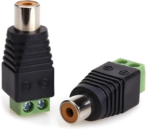 COMAXESORI-16-Pieces-8-x-RCA-Male-to-2-Ports-Terminal-Plug-8-x-RCA-Female-to-2-Ports-Terminal-Plug-RCA-to-Speaker-Wire-Adapter-RCA-to-AV-Screw-Terminal-Connector-Phono-RCA-Male-Female-Plug