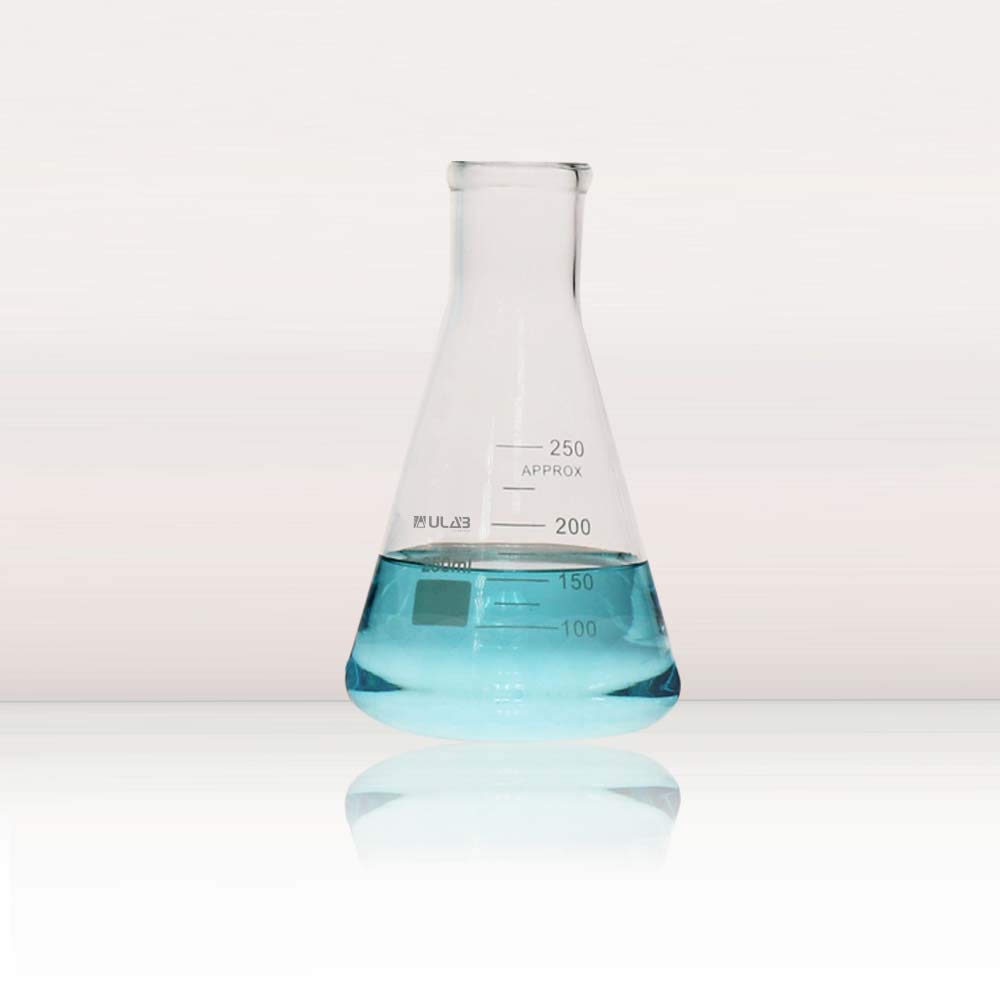 ULAB Scientific UEF1023 Lot de 2 Fioles en Verre, Flacons Erlenmeyer à Bouche Étroite 250 ml