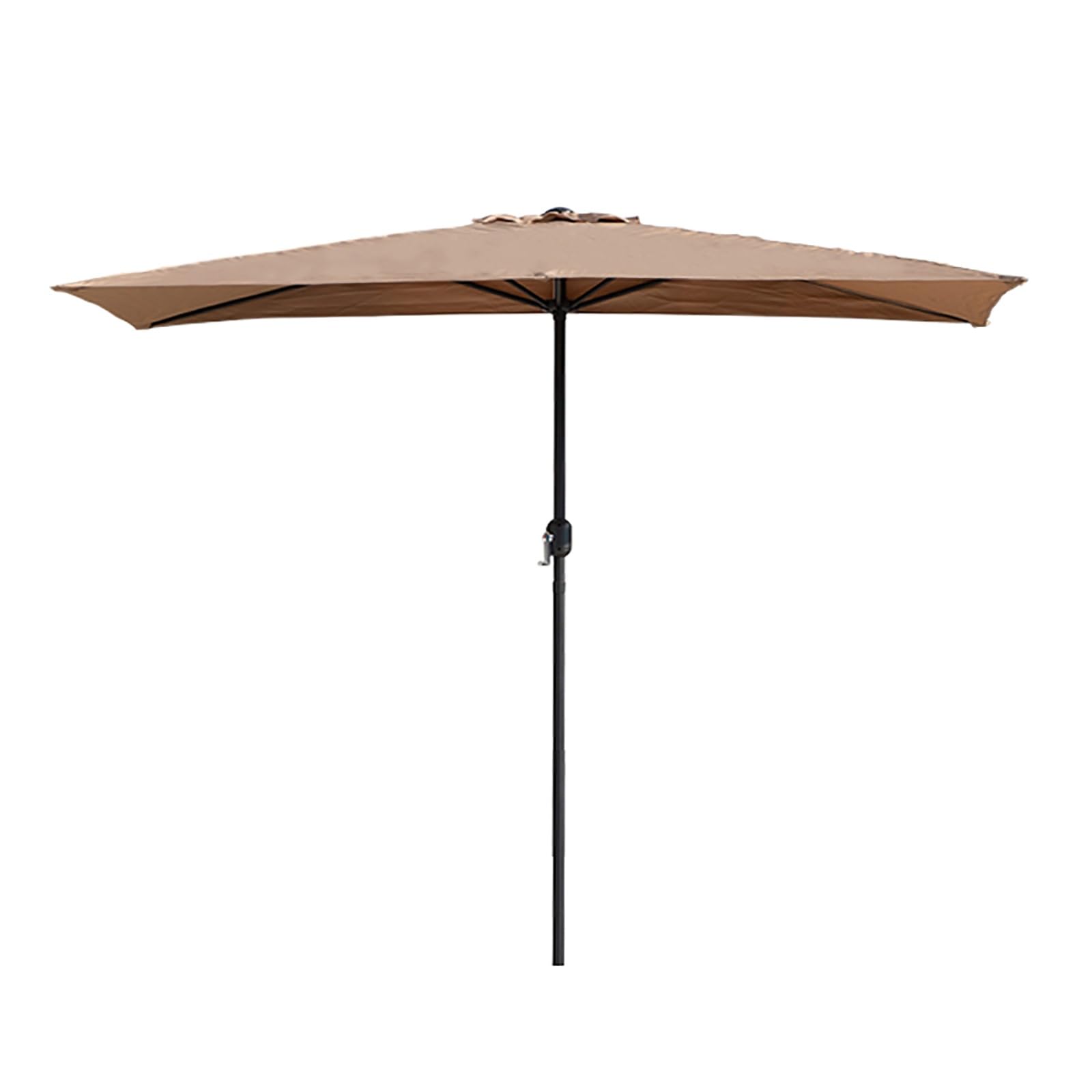 HAOKKV Balcony Half Parasol, Semi Rectangular Patio Umbrella With Crank Handle, Easy To Open Close, 240cm High(Khaki)