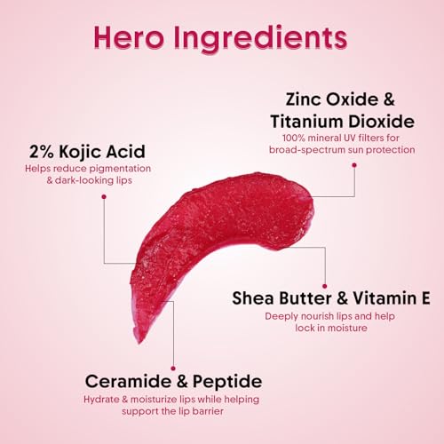 Image of Aravi Organic Beetroot Tinted Lip Balm SPF 50 PA++++ | Lip Balm for Dark, Dry & Pigmented Lips | Kojic Acid, Ceramide & Peptide | Brightening, Hydrating & Sun Protection Lip Balm for Women & Men - 5g