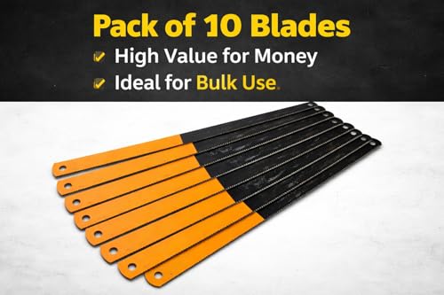 Image of 12 Inch Double Edge All Hard Hacksaw Blades 18 TPI Pack of 10 | Double-edge carbon steel blades for cutting metal sections, rods, pipes and general workshop applications.