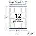 Avery Matte White Square Labels with Sure Feed, 2
