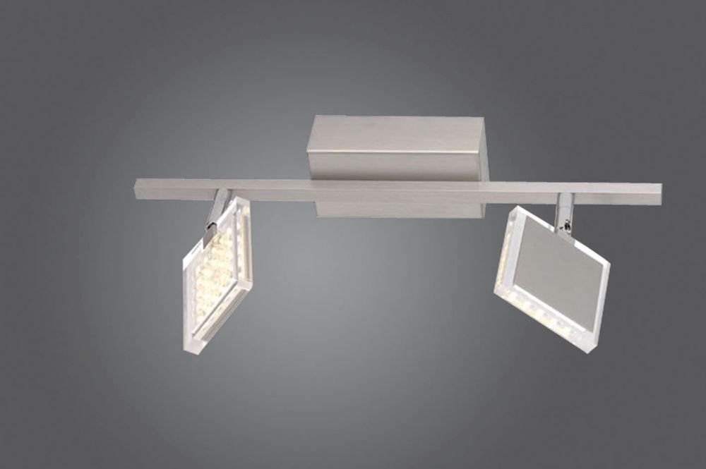 Paul Neuhaus Deckenleuchte DAAN – 2x LED-Board, 4 W, 3000 K Warmweiß, Schwenkbar, Chrom/nickel, IP20