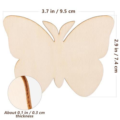 BESPORTBLE Wooden Discs Craft Painting 40 Pieces Wooden Blank Butterflies Wooden Plates DIY Craft Material Wood Scrapbooking Discs Wooden Ornaments Decoration - Image 4