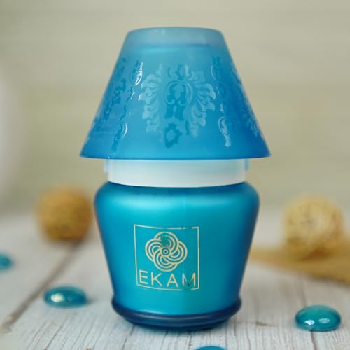 Image of EKAM Scented Frost Glass Lampshade Candle | Ocean Dream Scented Candle | Luxury Fragrances| Ideal for Home Decor, Aromatherapy & Gifting | 22 Hours Burn time |114 g