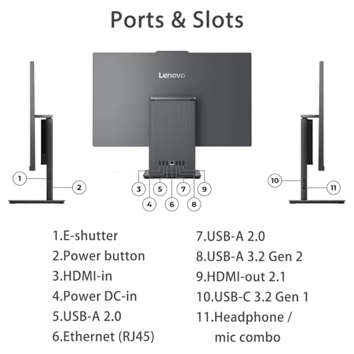 Image of Lenovo IdeaCentre I All-in-One Desktop, 16GB DDR5 RAM, 1TB SSD, Intel Core i7-13620H, 27 inch FHD Touchscreen 100Hz, Webcam, Wireless KB & Mouse, Windows 11 Home for Business Office