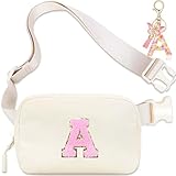 Birthday Gifts for Teenager Girls Kids - Personalized Belt Bag for Girls Women Fashion Waist Packs Trendy Travel Fanny Pack Crossbody Bags with with Initial Letter Patch Cute Stuff A