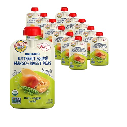 Earth's Best Organic Butternut Squash, Mango and Sweet Peas Puree