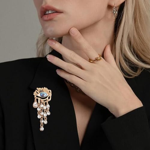 Image of 4Pcs Evil Eye Brooch Pin Crystal Rhinestones Brooch Vintage Lapel Pin Elegant Jewelry Pins for Women
