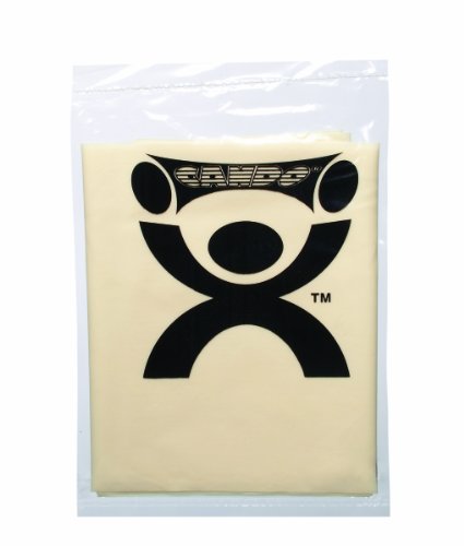 CanDo Low Powder Exercise Band 4' Length Tan xx-Light for Rehabilitation, Conditioning & Training