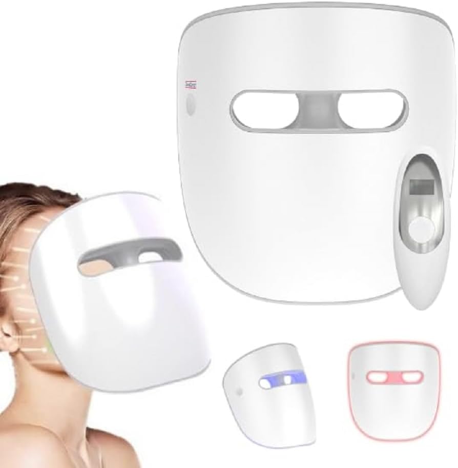 TensCare LED-masker gezicht – rood, blauw en NIR-licht voor anti-aging, reductie van rimpels en acnebehandeling. Draadloos en draagbaar.
