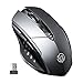 INPHIC Wireless Mouse Rechargeable, [Upgraded], Ergonomic Silent Click USB 2.4G Cordless Mouse for Laptop PC Computer Tablets, 6 Buttons, 1600DPI 3 Adjustment Levels, Battery Level Visible, Grey