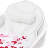 Upgrade 5D Air Mesh Technology:Featuring thickened 5D air mesh fabric,this tub pillow for bathing offers more support and breathability.The advanced mesh allows water and air to circulate freely,promoting faster drying and eliminating residual odors....