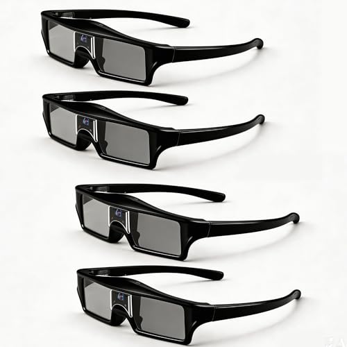 DLP Link 3D Glasses, Rechargeable Active Shutter Eyewear Compatible with AWOL Vision LTV-3000 Pro...