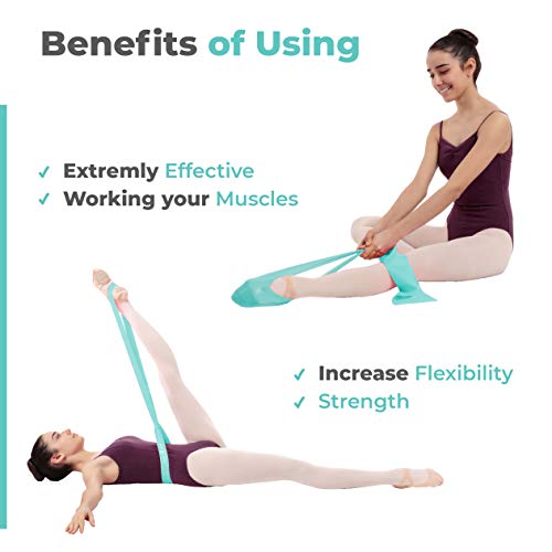 Stretch Bands for Dance and Ballet with Gift Box – Resistance Bands Set for Dancers, Ballerinas, Gymnasts and Cheers – Improve Flexibility, Strength and Split - Colors and Sizes for Kids and Adults