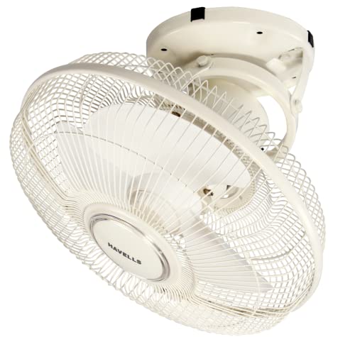 Image of Havells 230mm Ciera Cabin Fan | Grill for protection, Energy Efficient Fan | High speed motor for higher air delivery, 2 Year Warranty | (Pack of 1, Ivory)