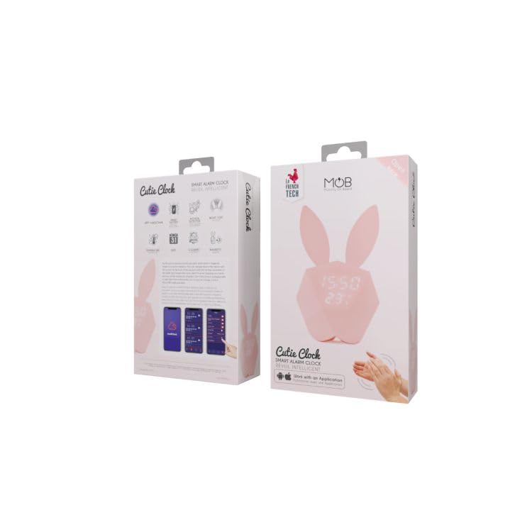 Mobility on Board Réveil Lapin Intelligent Cutie Clock - Rose Pastel