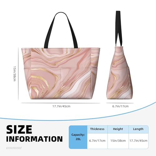 Rose Gold Glitter Splatter Large Beach Tote Bag for Women Extra Large Capacity Waterproof Sandproof Pool Bag Suitable for Gym Swimming Pool Travel Groceries3
