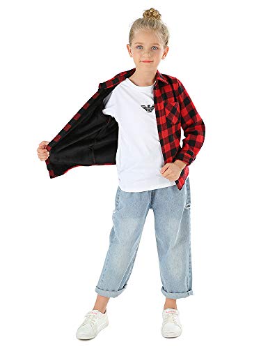 Boys' Winter Long Sleeve Plaid Fleece-Lined Button Down Shirt3