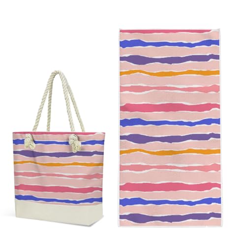 zcyxuuw Microfiber Beach Towels Quick Dry Towels Purple Vertical Large Beach Bags Waterproof Sandproof Pool Bags for Women Adults Swim Travel
