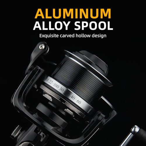 Image of Big Game Surf Spinning Fishing Reel 8000 /12000,20KG Drag Power Backlash-Free Bearings,Metal Reel Seat,Zinc Alloy Gear for Saltwater Inshore and Offshore Fishing