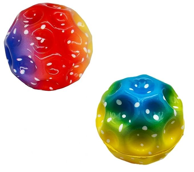 Image of MSGH Toyz Bouncing Moon Ball for Kids with Soft Rubber Bounce Ball Set Playground Toy Best Gift for Boys and Girl (Random Color) (Gradiant Space Moon Ball (Pack of 2))