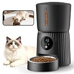 Faroro Automatic Cat Feeder with Camera, 1080P HD Video with Night Vision, 2-Way Audio, 4L Pet Feeder with Adjustable Camera Angle & Blockage Sensor, APP Control Cat Food Dispenser, 5GHz Wi-Fi