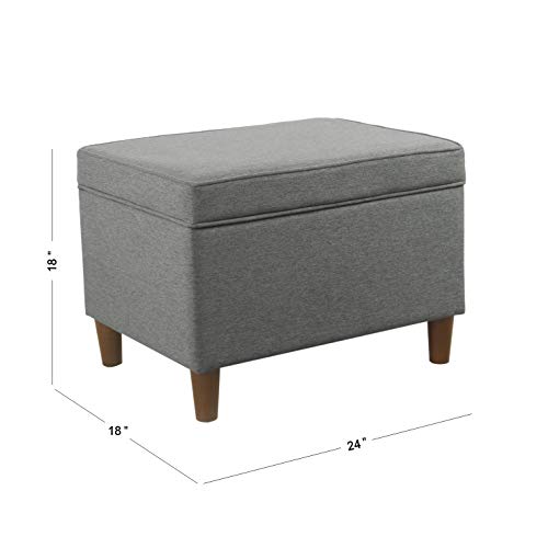 Image of HomePop 24 inch Storage Ottoman - Gray