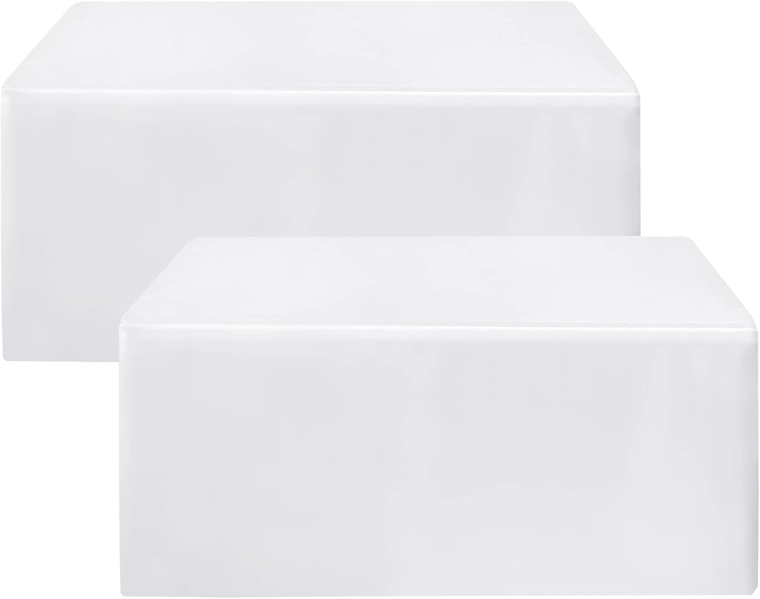 HolidayIdeas 2 Pack Fitted Tableclothes - 60 x 30 Inch - White Rectangle Tablecloths for 5 Foot Tables, Fabric Table Cover Protector for Parties, Holiday Dinner, Wedding, Trade Show White 5FT|2 Pack