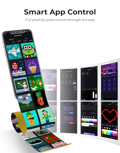 Image of APEX Pixel Display 64X64 LED Frame Smart Pixel Art Clock | App Controlled Animation Display, Music Visualizer, Retro Gaming Decor | Desk & Wall Mount | Aesthetic LED for Gaming Room