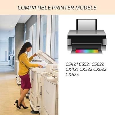 Compatible for Lexmark CS421 Developer Unit Work for Lexmark CS421 CS521 CS622 CX421 CX522 CX622 CX625 Printers, with Chip, High Yield 12500 Pages, Clear Printing (Cyan)