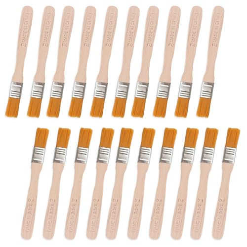 20 Pièces Pinceau Peinture Mur,Pinceau Lasure Bois Exterieur,Pinceau Vernis,Pinceau Plat Peinture avec Manche en Bois,Pinceau Lasure pour la Peinture Murale,Le Vernis,Les Colles et Bricolage-14cm