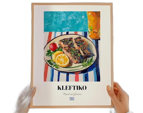 Kleftiko Greek Food Poster dinner menu print for bar or